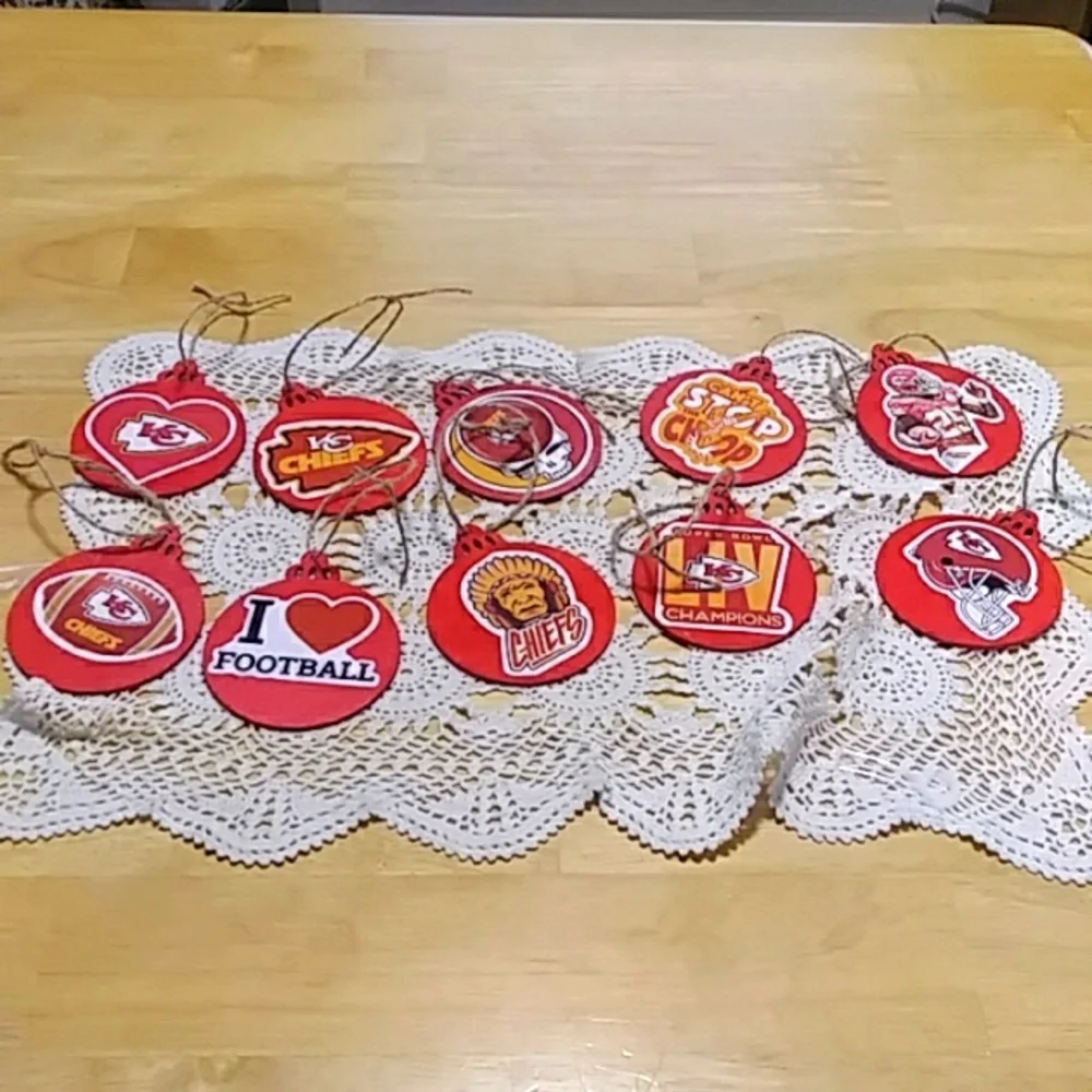 Football 🏈 Theme Hand-Painted, Stickered Christmas Ornaments